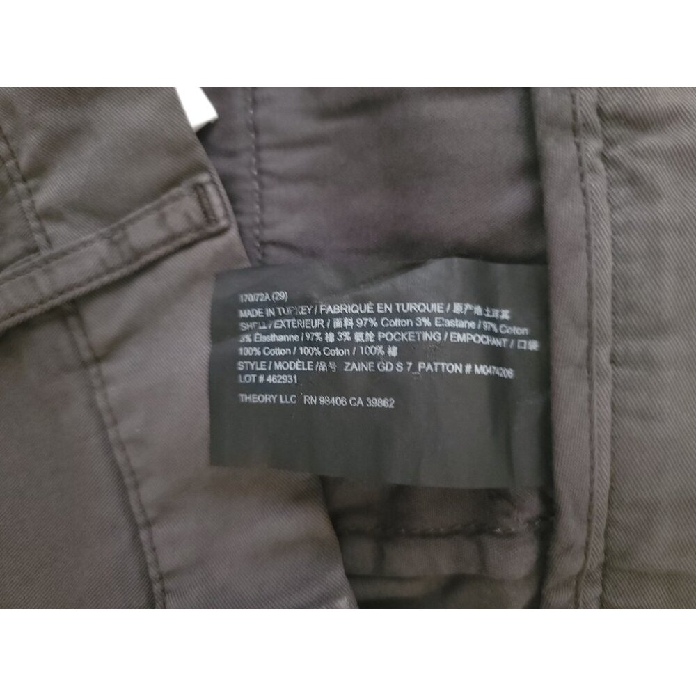 NWT Theory ZAINE Ash Gray Cotton Blend Stretch Flat Front Shorts Men's 29 x 7 - Picture 6 of 7